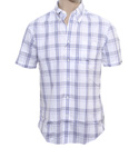 Hackett White and Blue Check Short Sleeve Shirt