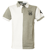 Hackett White and Grey Pique Polo Shirt