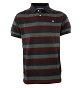 Hackett Wine Red and Navy Pique Polo Shirt