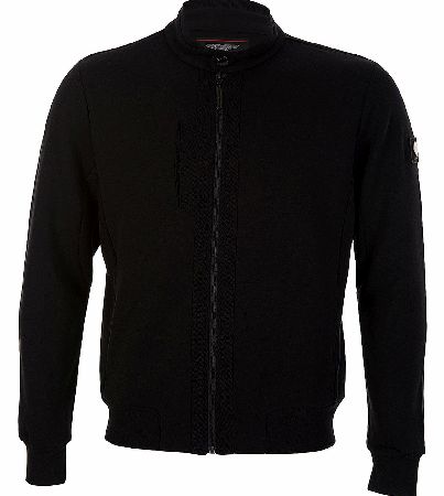 Hackett Zip Up Jersey Sweatshirt Black