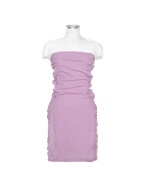 Hafize Ozbudak Lavender Cut-out Back Strapless Mini Cotton Dress
