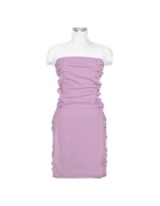 Hafize Ozbudak Lavender Cut-out Back Strapless Mini Cotton Dress