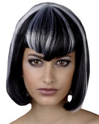 Wig: Widows Peak Bob w White Streaks
