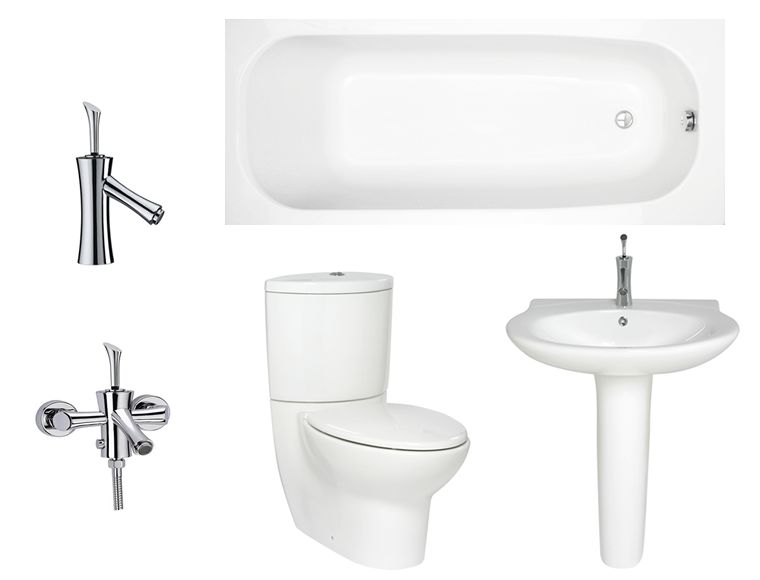Halo Suite Package A-a (basin wc acrylic bath taps)