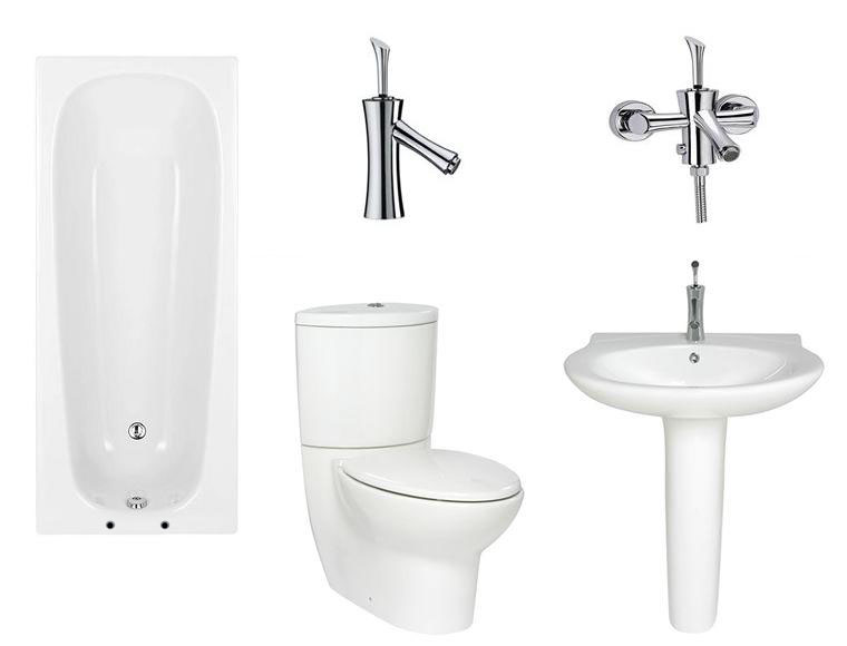 Halo Suite Package A-s (basin wc steel bath taps)