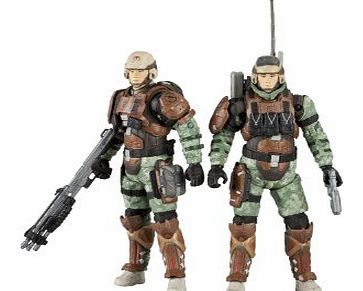 Halo UNSC Trooper Support Staff 2 Pack - Radio Trooper amp; Medic Trooper - Halo Reach Series 3 - Deluxe