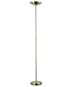 HALOGEN Uplighter Floor Lamp - Antique Brass