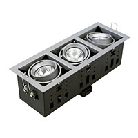 HALOLITE GU10 Adjustable Downlight Triple Satin Silver