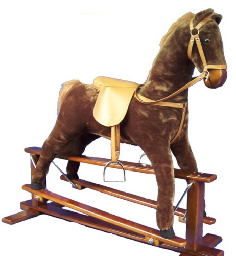Halsall Large Glide and Ride Plush Chestnut Rocking Horse.