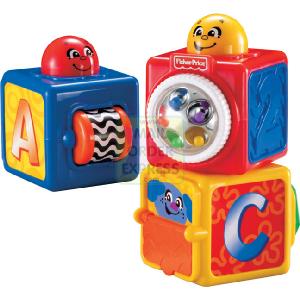 HALSALL - MATTEL Fisher Price Brilliant Basics Stacking Action Blocks