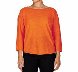 Orange cotton blend jumper