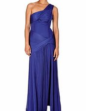 Halston Heritage Purple one shoulder maxi dress