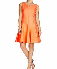 Halston Heritage Sorbet orange pleated mini dress