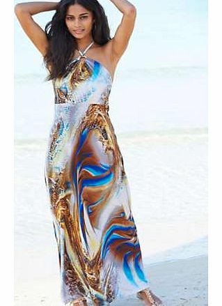 Halter Neck Print Beach-to-Bar Dress