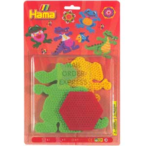 Hama Midi Beads Frog Crocodile and Small Hexagon Pegboard