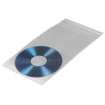 CD and DVD Protective Sleeves - Transparent - 50 Pack - 33809