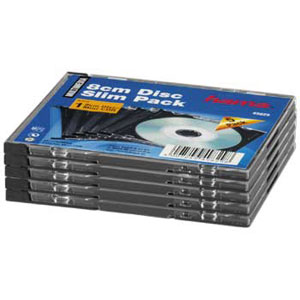 hama Mini CD and DVD (8cm) - Slim Cases (Pack of 5) - 49829