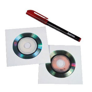 hama Mini CD and DVD (8cm) - Storage Sleeves (White) Pack of 25 - 51078