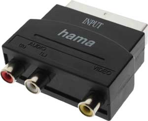Hama Multimedia - Scart Adapter 3 RCA Female Jacks (Video/Audio L and R) - 42356