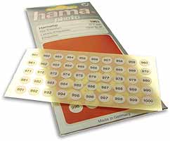 HAMA Slide Labels White with Numbers - 1963