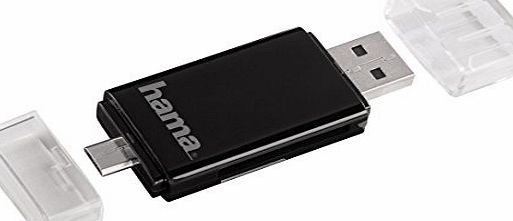 Hama USB 2.0 SD/Micro SD Card Reader for Smartphone/Tablet - Black