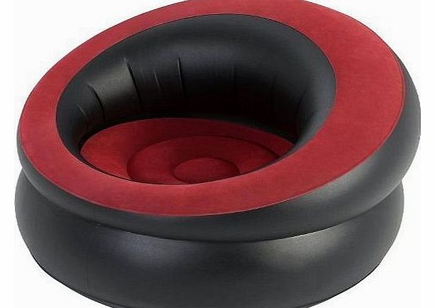 SINGLE FLOCKED INFLATABLE GAMING CHAIR SOFA SEAT LOUNGER CAMPING RELAXING