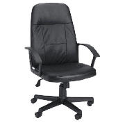 leather high back chair, Black