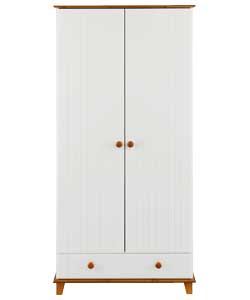 Hamilton 2 Door 1 Drawer Robe - White