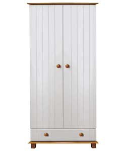 2 Door 1 Drawer Wardrobe - White