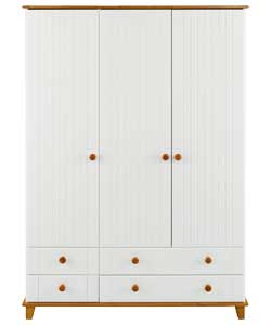 Hamilton 3 Door 4 Drawer Robe - White