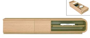 Be Entertainment Unit with open shelves in Natural Oak