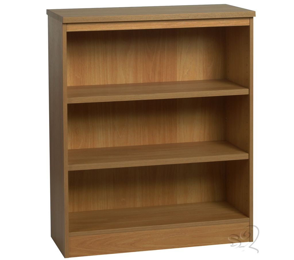 English Oak Wide Bookcase with 2 shelves