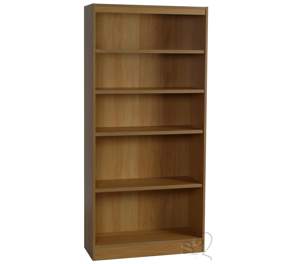 English Oak Wide Bookcase with 4 shelves