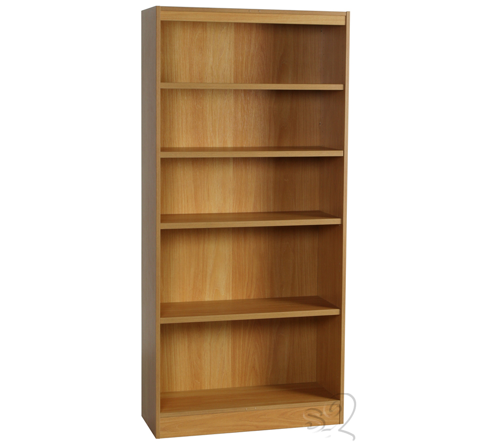 Oak Wide Bookcase with 4 shelves