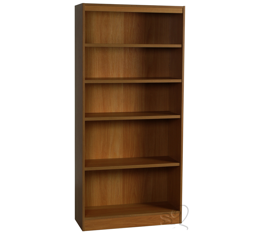 Teak Wide Bookcase with 4 shelves