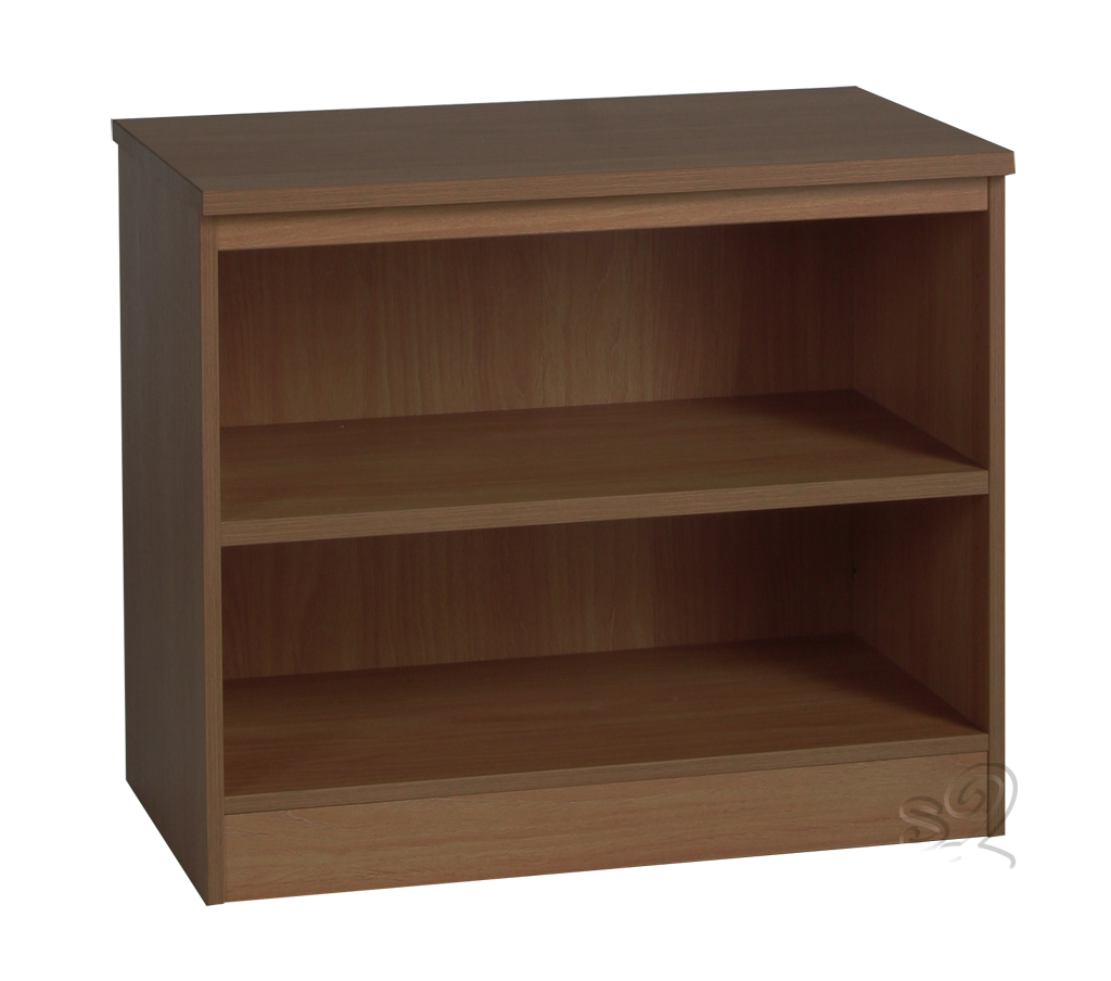 Walnut wide Bookcase with 1 shelf