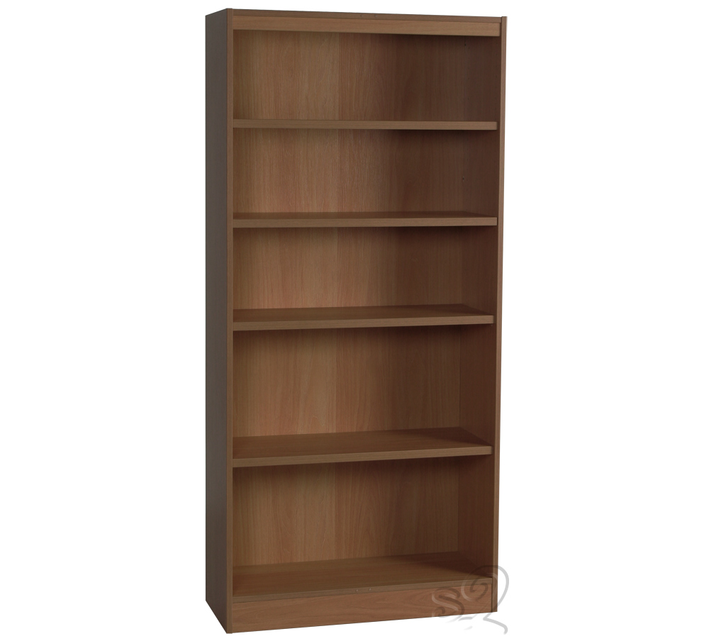 Walnut Wide Bookcase with 4 shelves