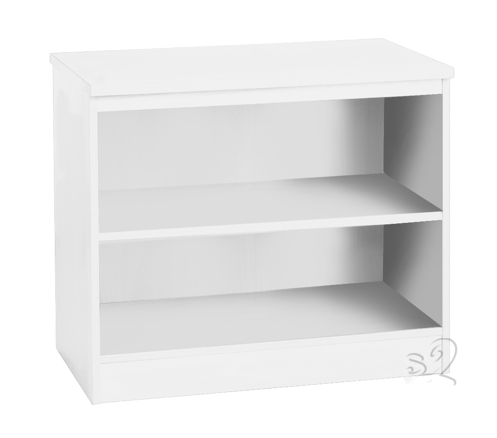 White wide Bookcase with 1 shelf