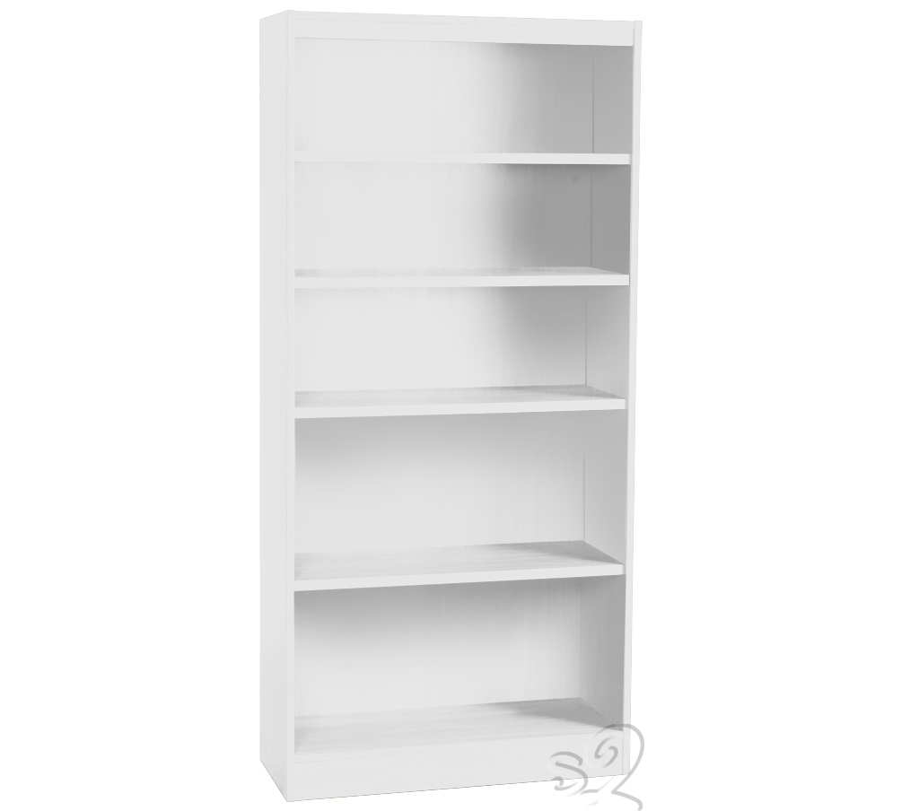 Hampton White Wide Bookcase with 4 shelves