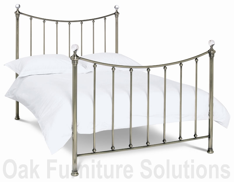 HANA Antique Brass/Crystal Finials Bedstead -
