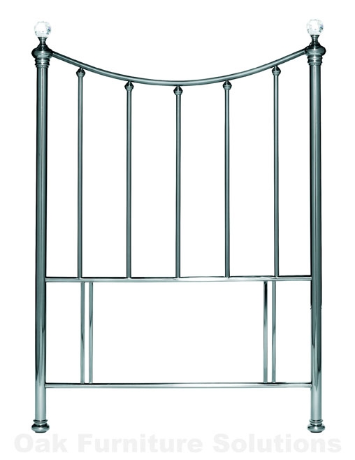 Antique Nickel/Crystal Finials Headboard