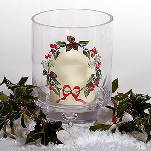 Hand Painted Christmas Candle Lantern