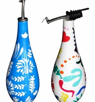 Hand Painted Oil or Vinegar Bottle 3879P