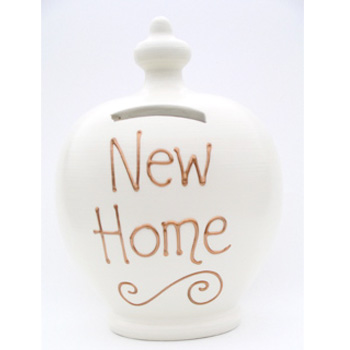 hand painted Terracotta New Home Money Pot