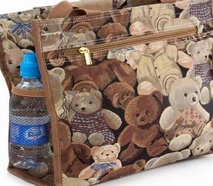 Handbag Queen Ladies/Girls Tote Shoulder Shopping Bag Canvas Teddy Bear Design