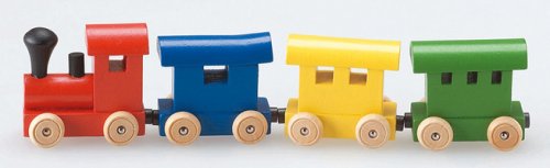 Childrens Wooden Magnetic Toy Train - Coloured