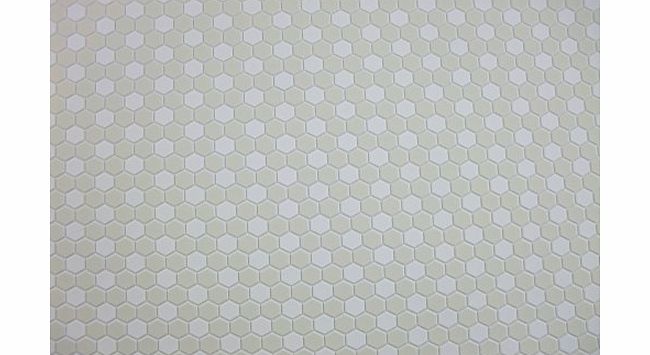 Handley Dolls House Miniature Bathroom Kitchen Flooring White Cream Hexagon Tile Sheet