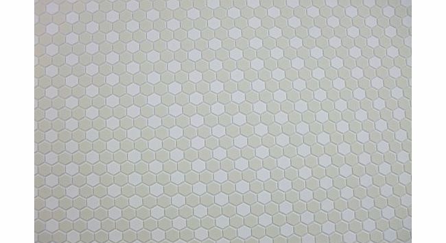 Handley Dolls House Miniature Bathroom Kitchen Flooring White Cream Hexagon Tile Sheet