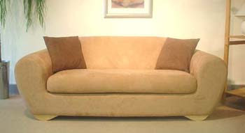 Hanley & Woods Cirrus Buckskin 3 Seater Sofa - Coloured Scatter Cushions