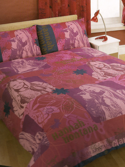 Hannah Montana Golden Glamour Double Duvet Cover and Pillowcases Bedding - Special Low Price
